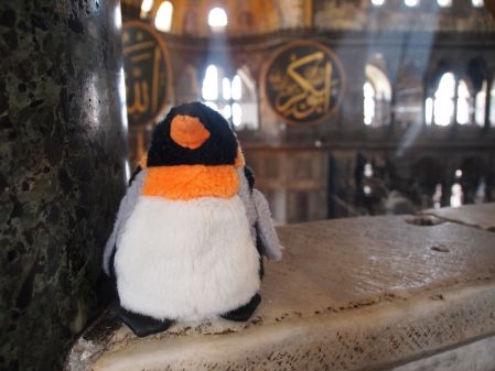 penguin inside hagia sophia