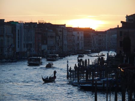 sunset over the Grand Canal