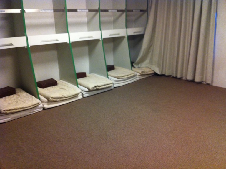 empty beds on ferry