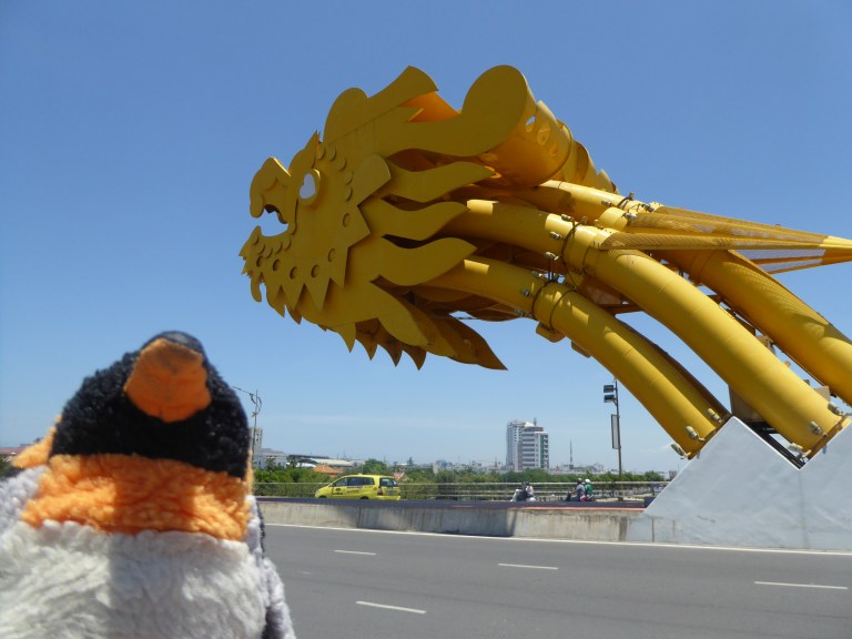 penguin on dragon bridge