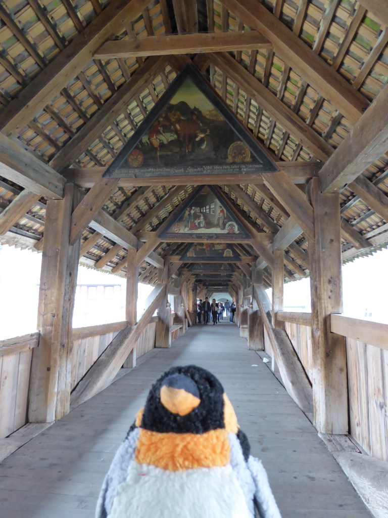 Crossing the famous bridge